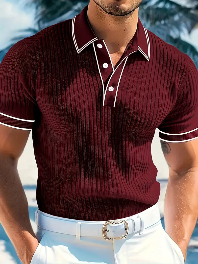 Edward | Striped Knit Polo