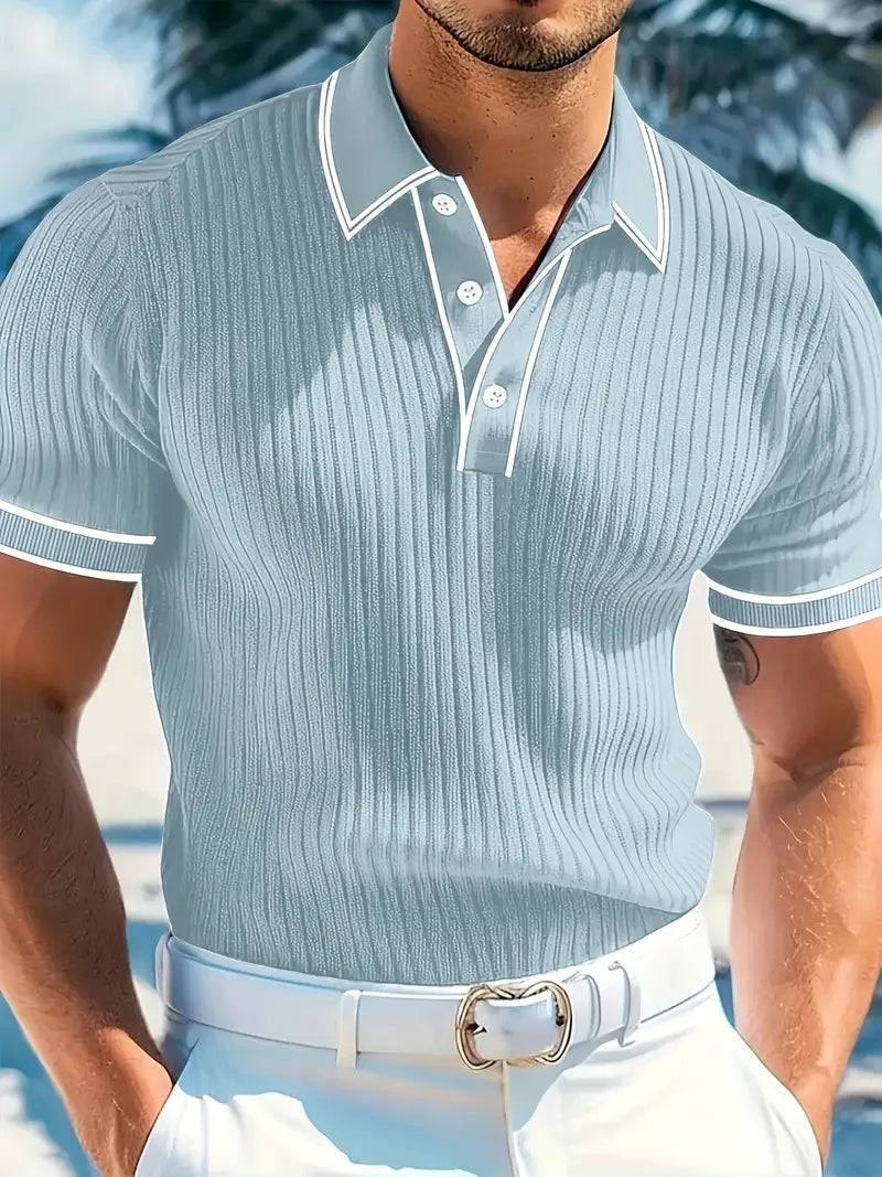 Edward | Striped Knit Polo