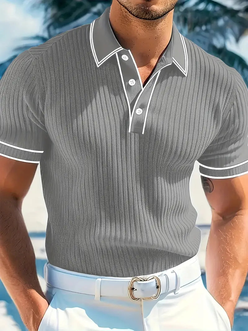 Edward | Striped Knit Polo
