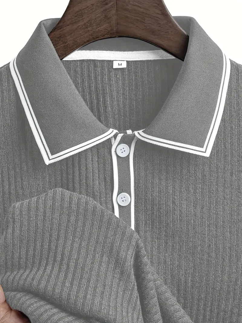 Edward | Striped Knit Polo