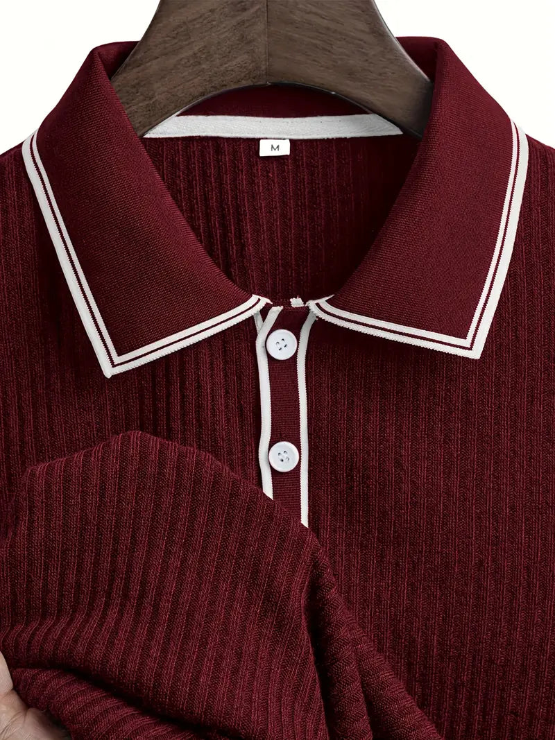 Edward | Striped Knit Polo