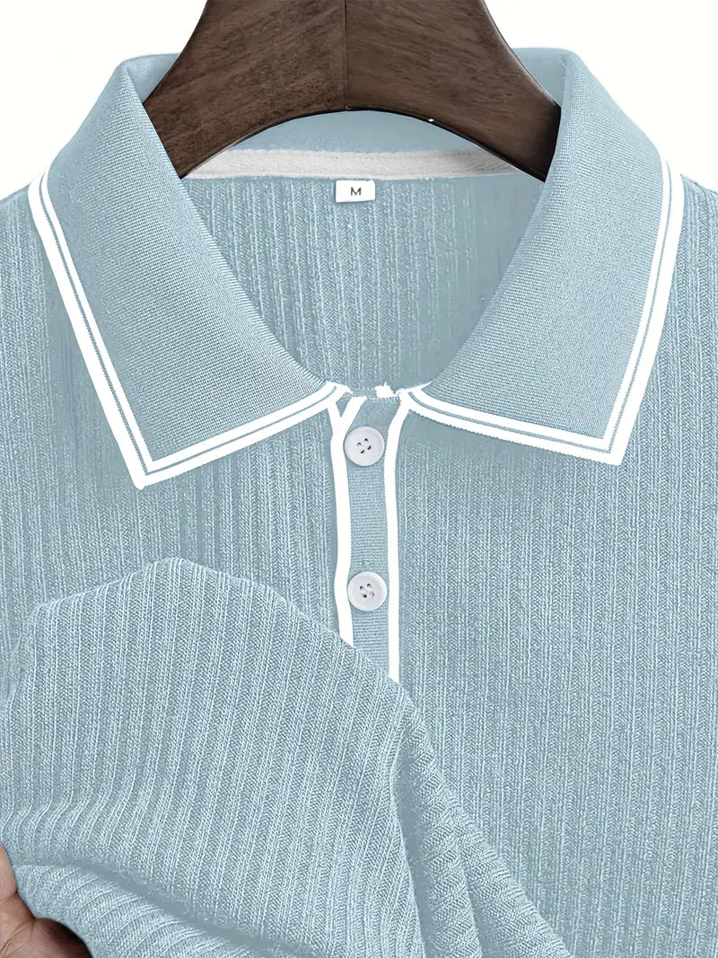 Edward | Striped Knit Polo