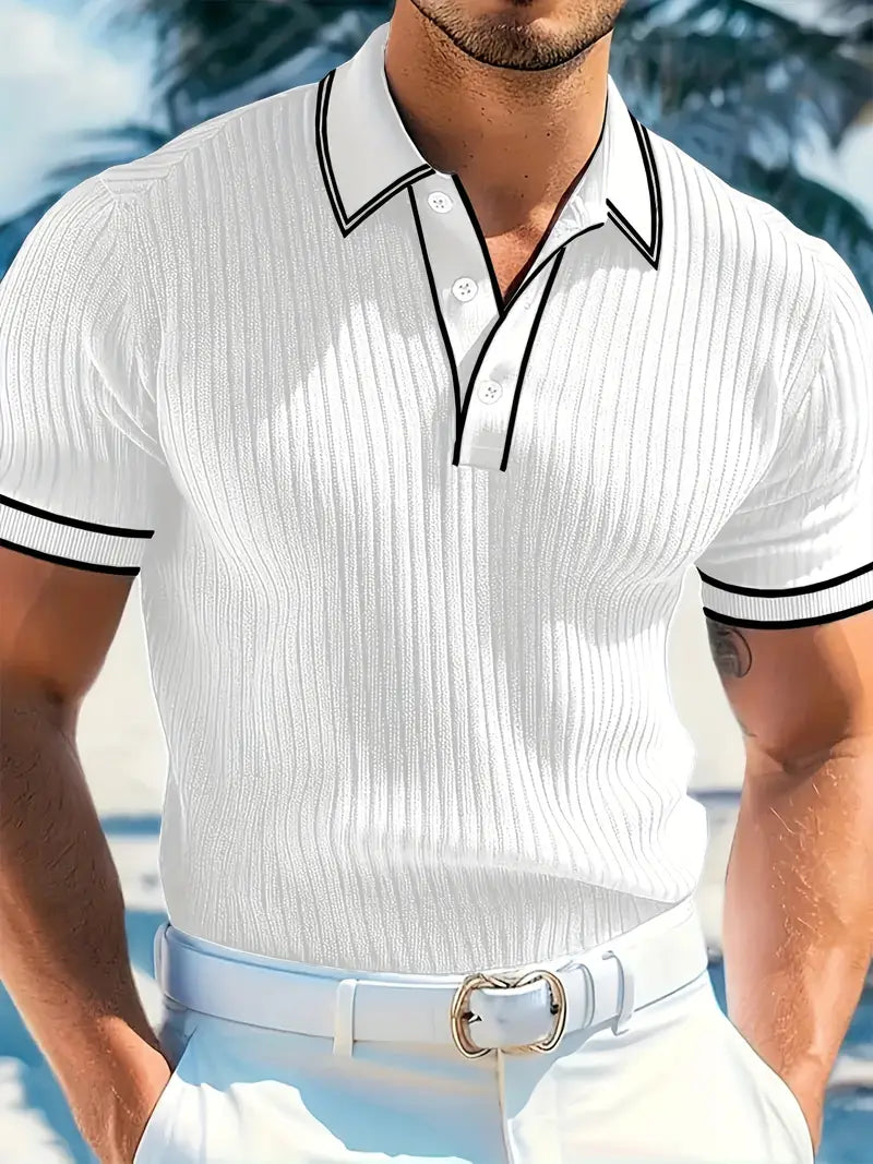 Edward | Striped Knit Polo