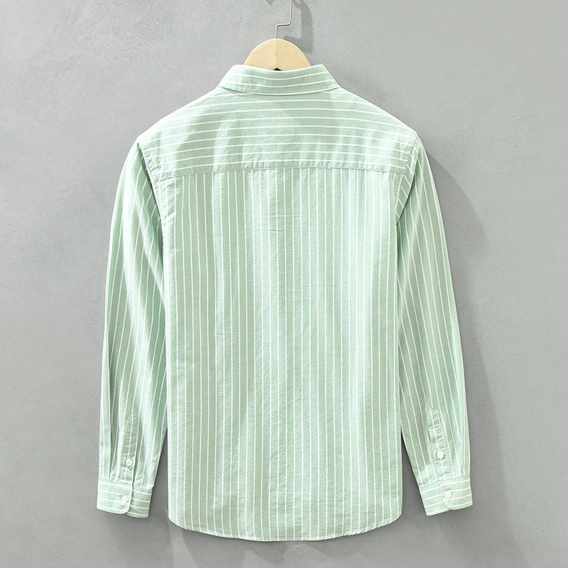 Mason | Striped Cotton Button-Up Shirt