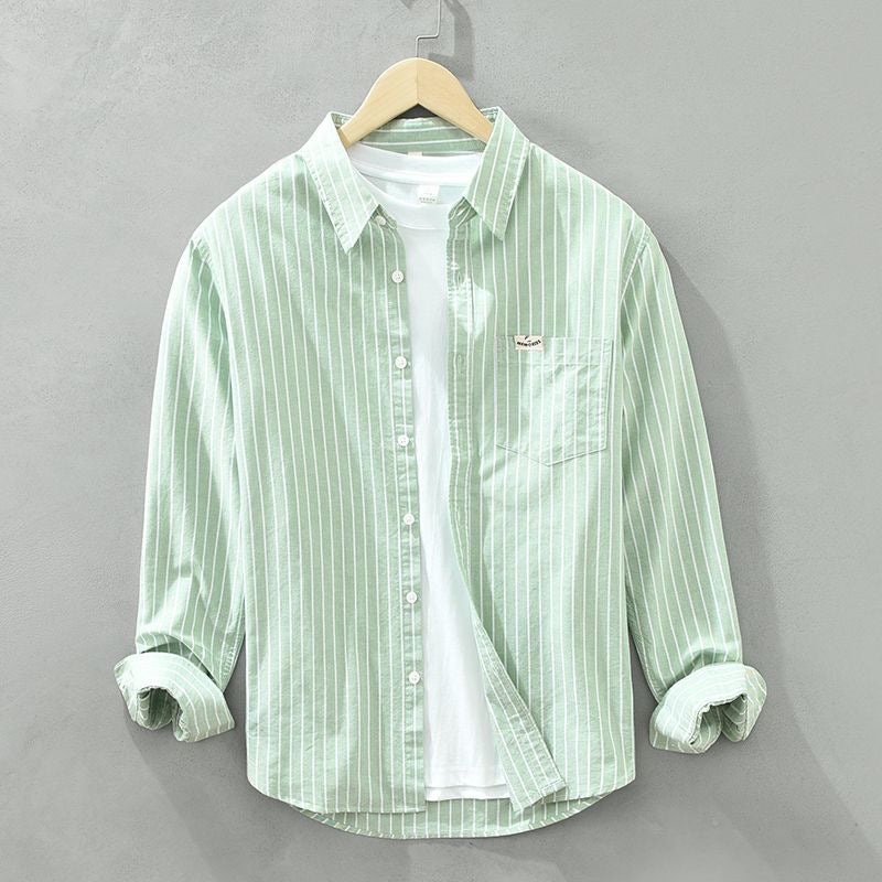 Mason | Striped Cotton Button-Up Shirt