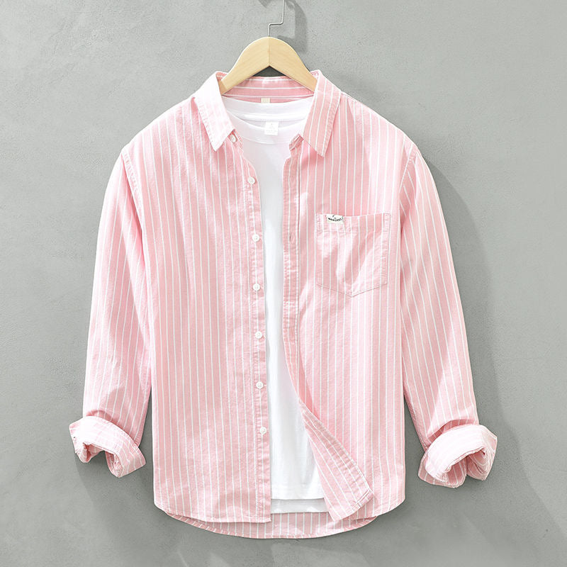 Mason | Striped Cotton Button-Up Shirt