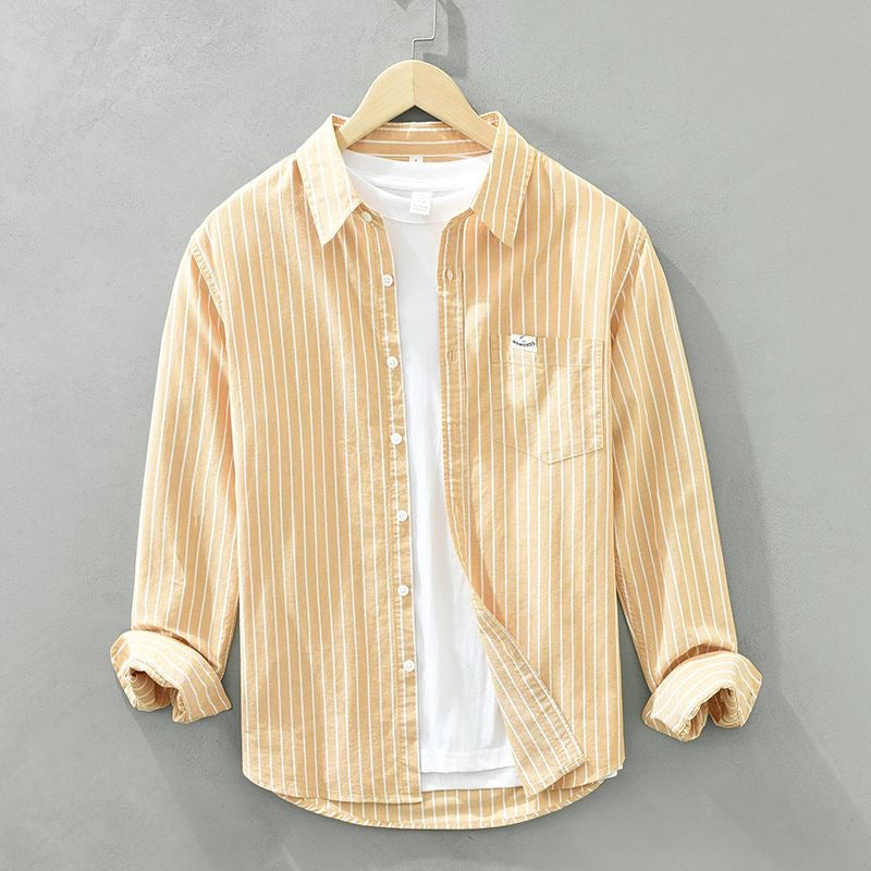 Mason | Striped Cotton Button-Up Shirt