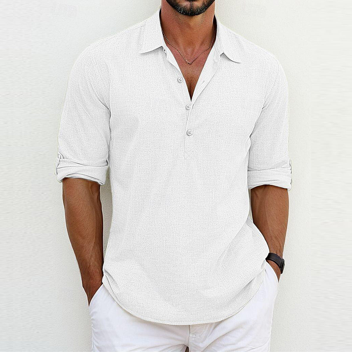 Charles | Elegant Cotton and Linen Shirt