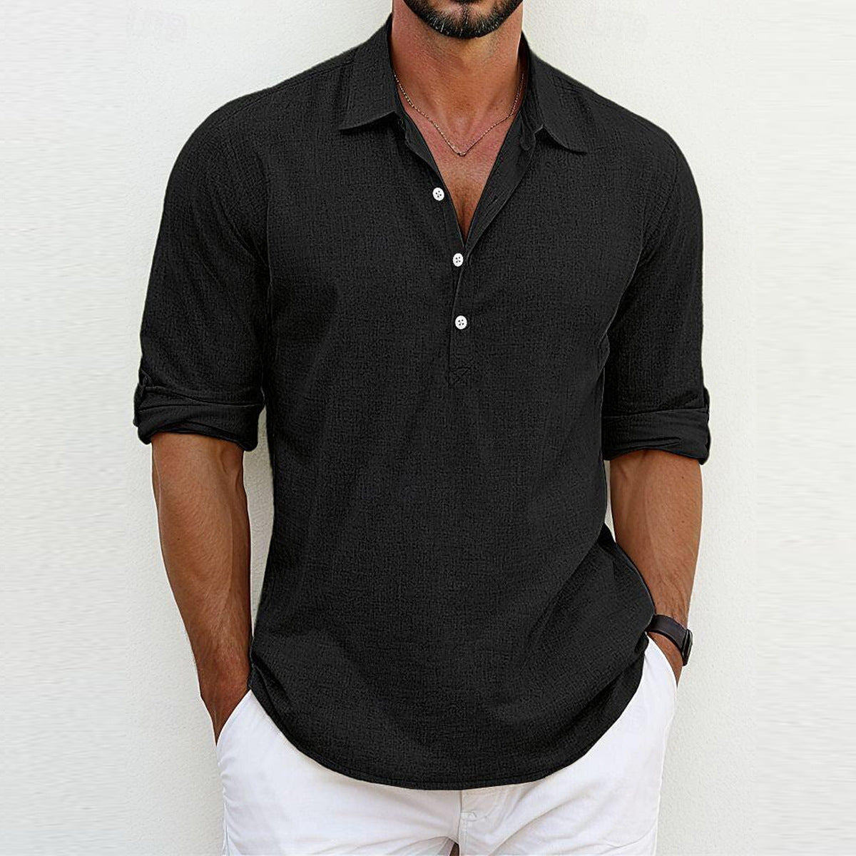 Charles | Elegant Cotton and Linen Shirt