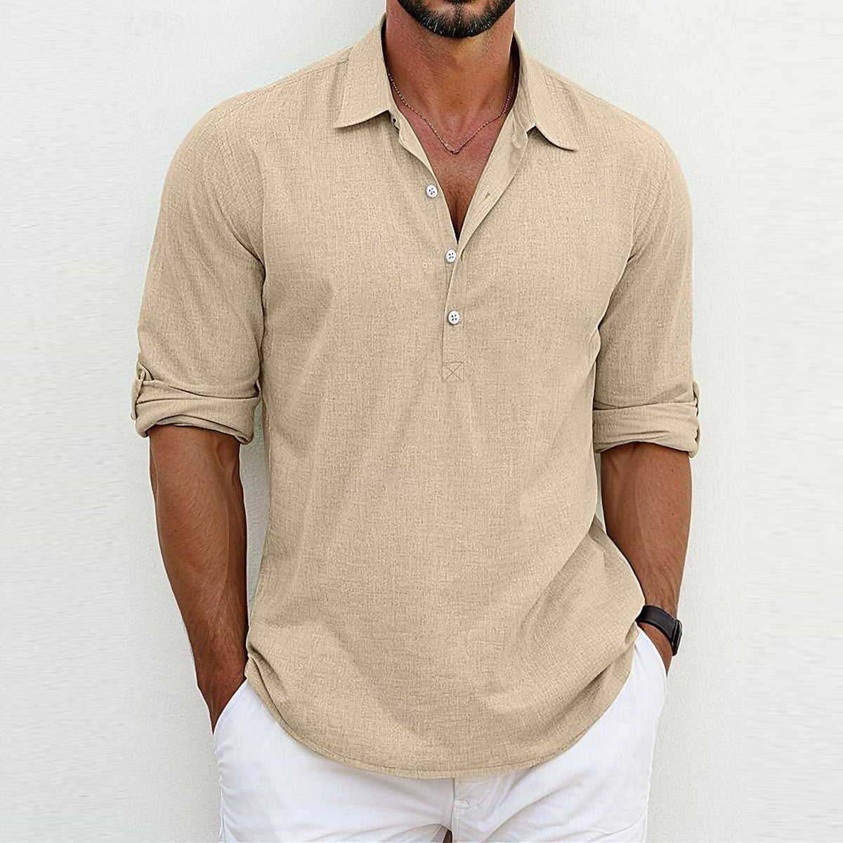 Charles | Elegant Cotton and Linen Shirt