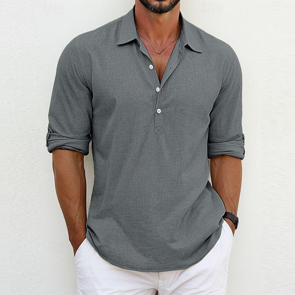 Charles | Elegant Cotton and Linen Shirt