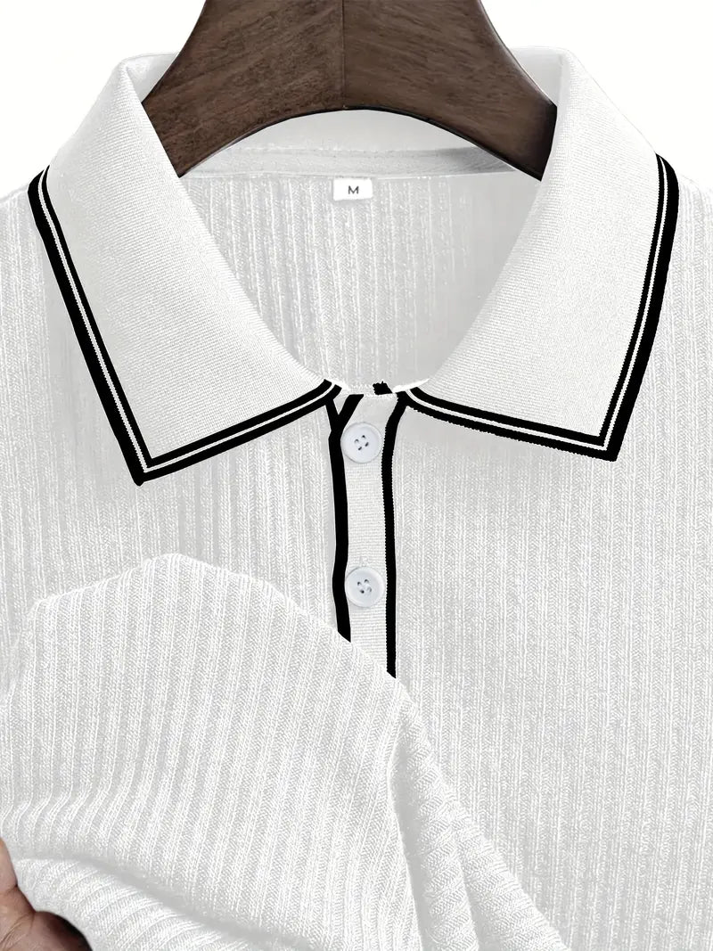 Edward | Striped Knit Polo