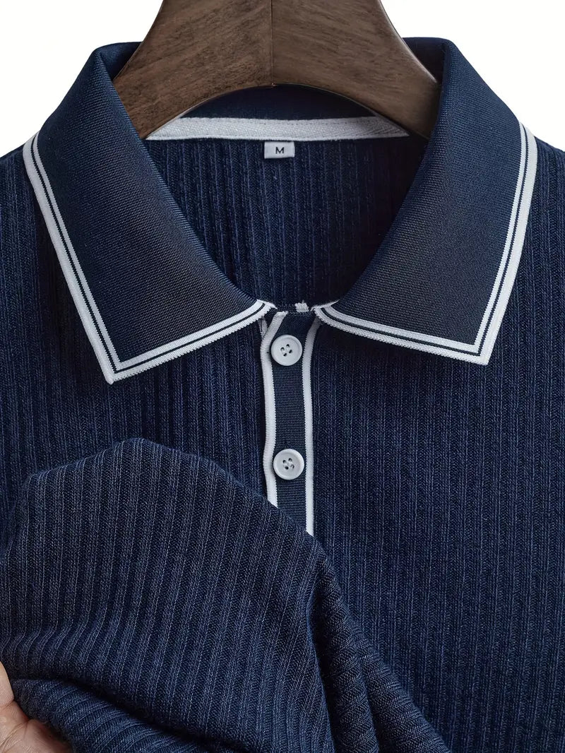 Edward | Striped Knit Polo