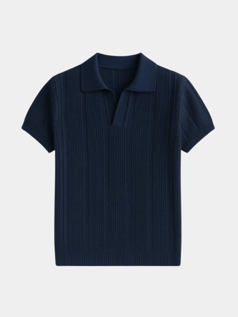 Norman | Breezy Knit Polo in Crisp White