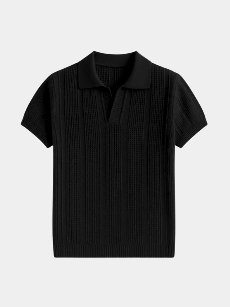 Norman | Breezy Knit Polo in Crisp White