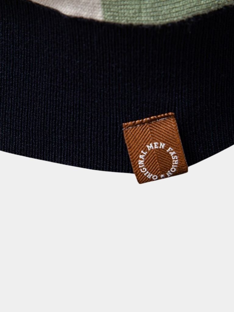 Douglas | Polo with Taupe & Ivory Vertical Stripes