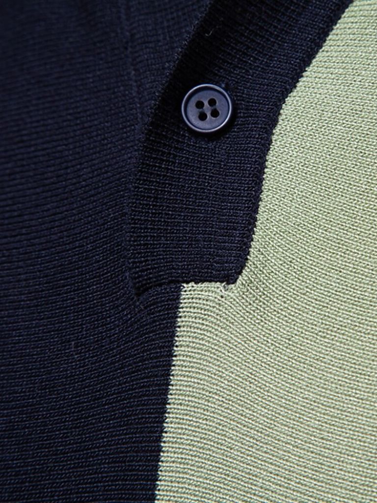 Douglas | Polo with Taupe & Ivory Vertical Stripes