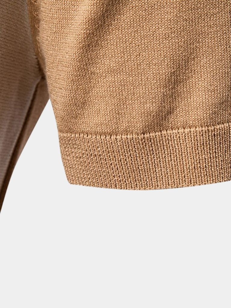 Douglas | Polo with Taupe & Ivory Vertical Stripes